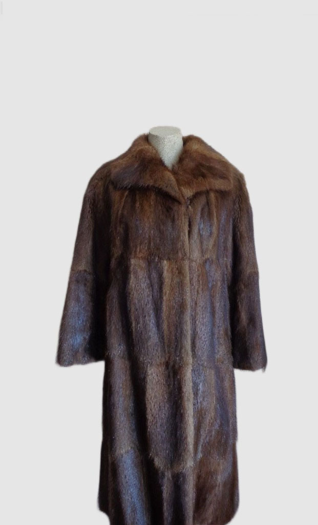 Muskrat Fur Coat Excellent Sz 8/10 Women's