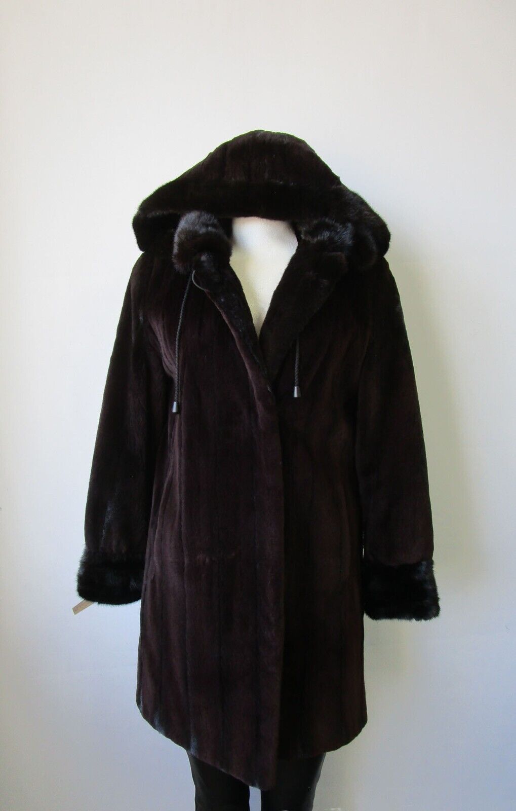 Superb Sheared Mink Fur Coat Jacket w/ Hood Women's 6 - Image 2