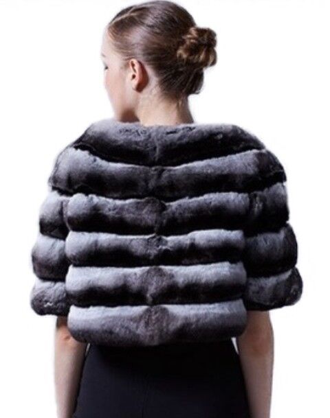 Chinchilla Fur Bolero Jacket Coat - Image 3