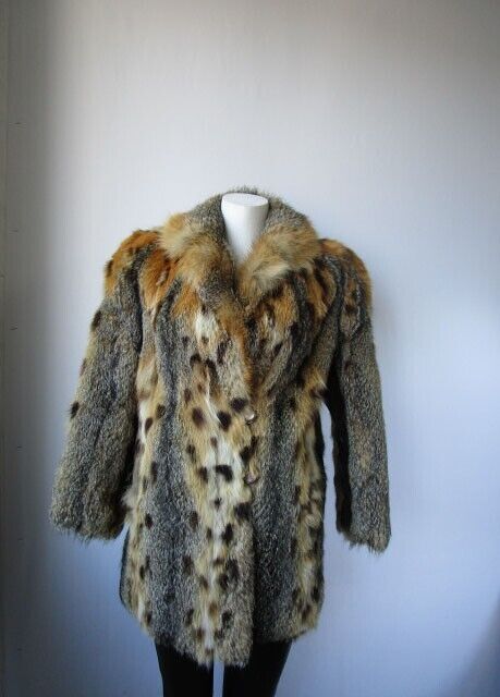 Women's Sz 10 American Grey Fox Fur Coat Jacket MINT