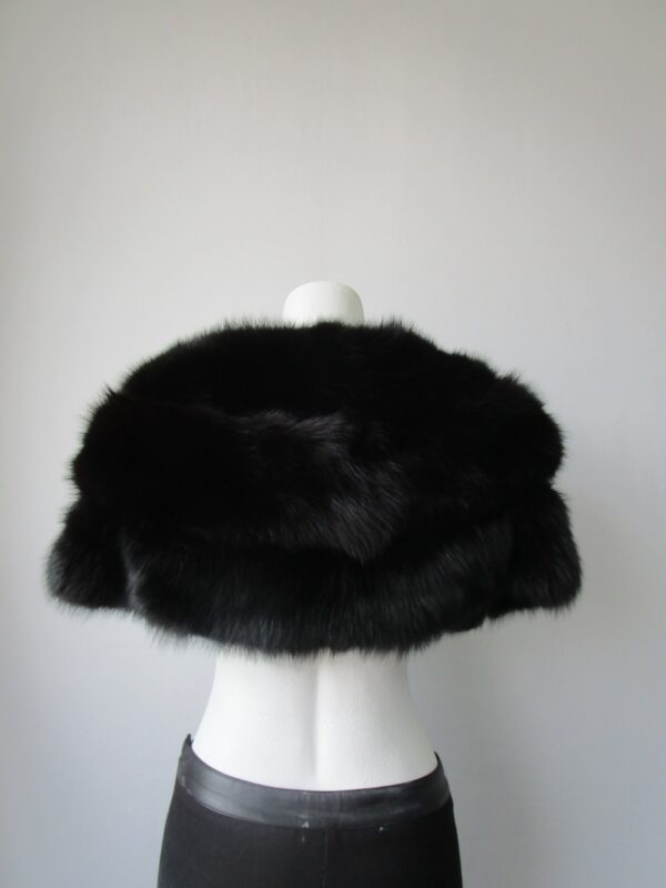 Women's Superb Black Fox Fur Collar Scarf Stole Ladies XS - Image 3
