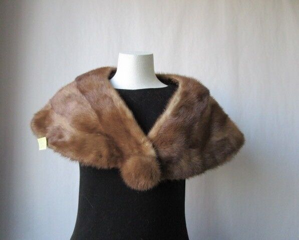 Mink Fur Cape Shawl Stole Wrap Cape MINT Wedding - Image 3