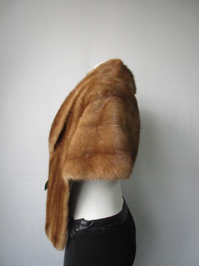 Mink Fur Shawl Stole Wrap Cape WEDDING Mint - Image 2