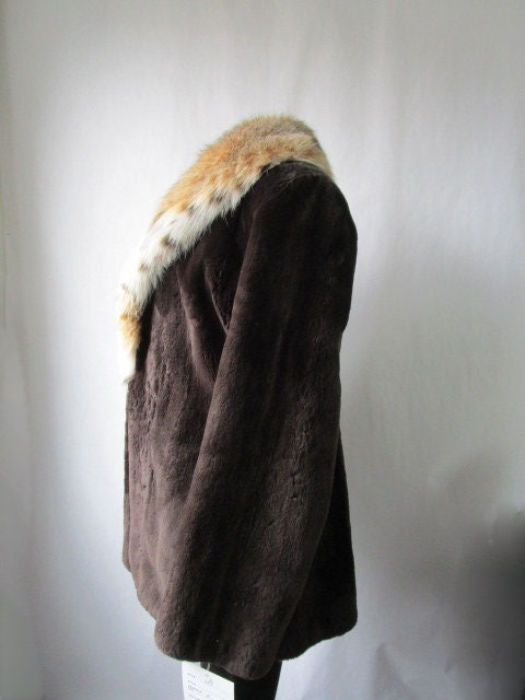 Sheared Beaver Fur Jacket Coat Lynx Fur Women's 6 New - Image 4