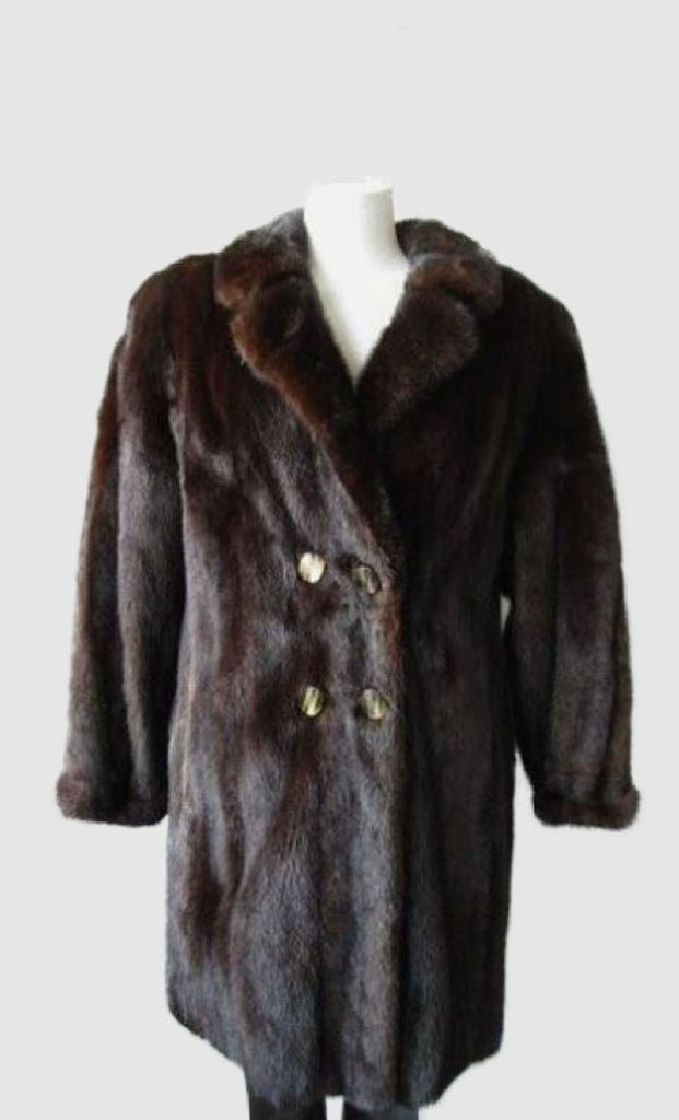 Mink Fur Coat Jacket MINT+ Sz 10 Dark Ranch Women's