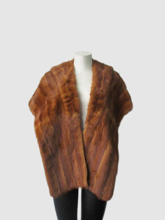 Chinese Mink Fur Stole Wrap Cape Vintage Very Good