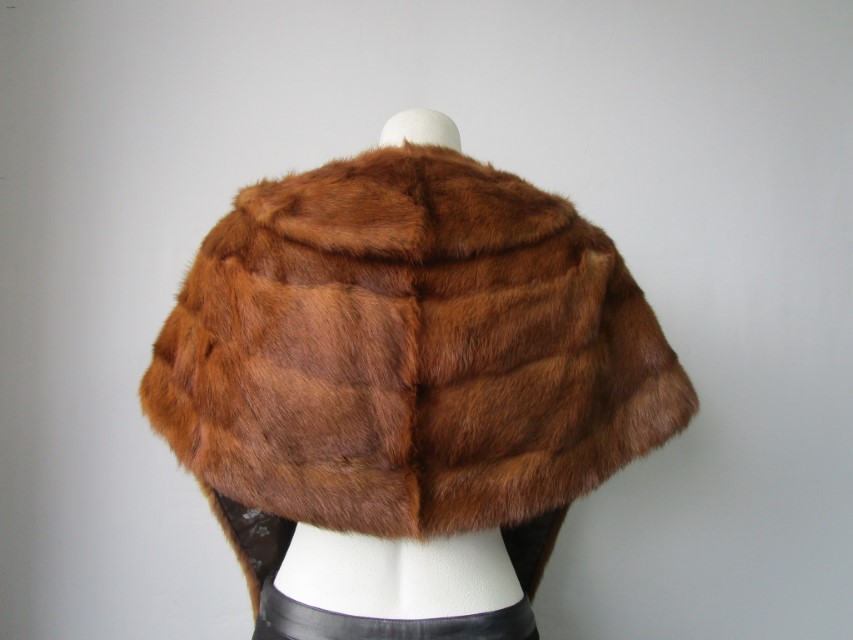 Chinese Mink Fur Stole Wrap Cape Vintage Very Good - Image 3