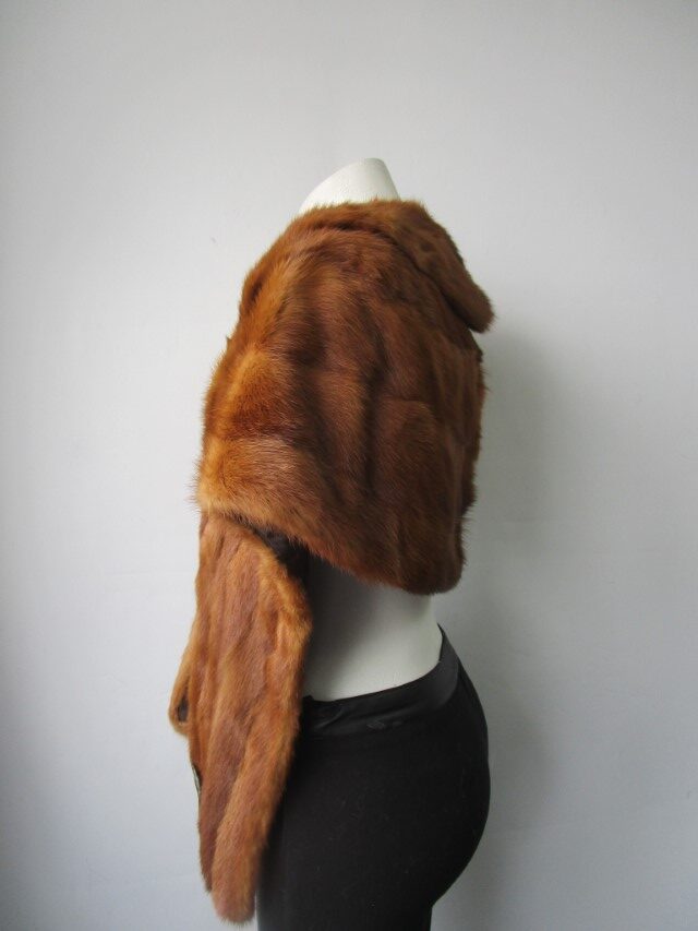 Chinese Mink Fur Stole Wrap Cape Vintage Very Good - Image 2