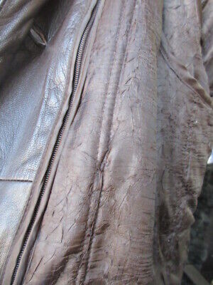 Brown Leather Coat Hood Fox Fur Women's 8 SUPERB - Image 4