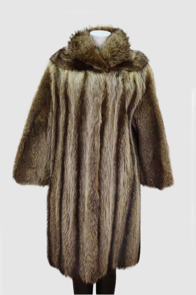 Raccoon Fur Coat Jacket MINT Sz 10/12 M/L Women's