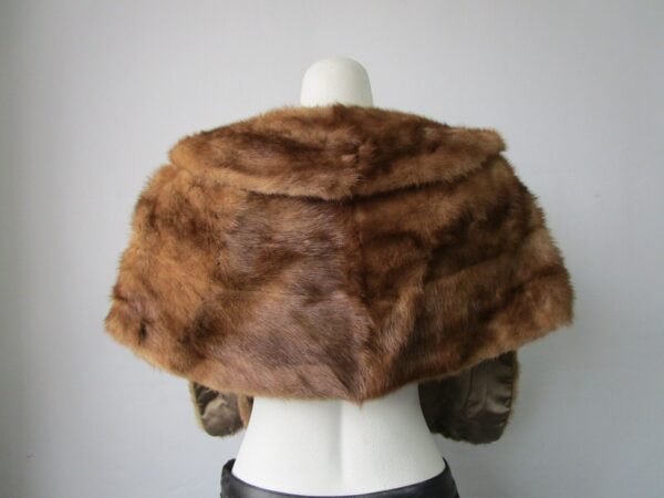 Women's Vintage MINT Mink Fur Shawl Stole Wrap Cape WEDDING Woman - Image 3