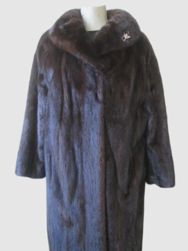 Mink Fur Coat Jacket SUPERB Sz10 Natural Dark Ranch Women's