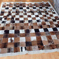 New Cow Lamb Fur Blanket Bedspread Rug 8.4 x 7.5 ft 90" x 100" FARMHOUSE DECOR
