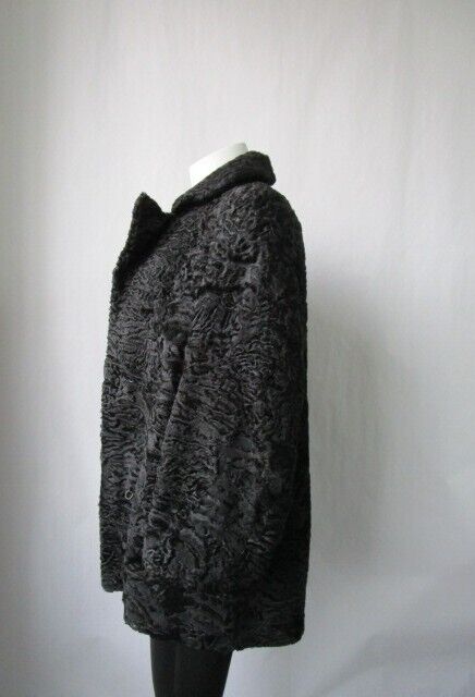 Swakara Fur Coat Jacket Women's Sz 6/8 Black - Image 4