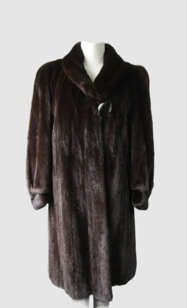 Mink Fur Coat Jacket SUPERB Dark Ranch Women's 8