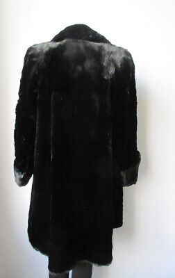 Muskrat Fur Coat Jacket MINT Sz 8 Black Women's - Image 3