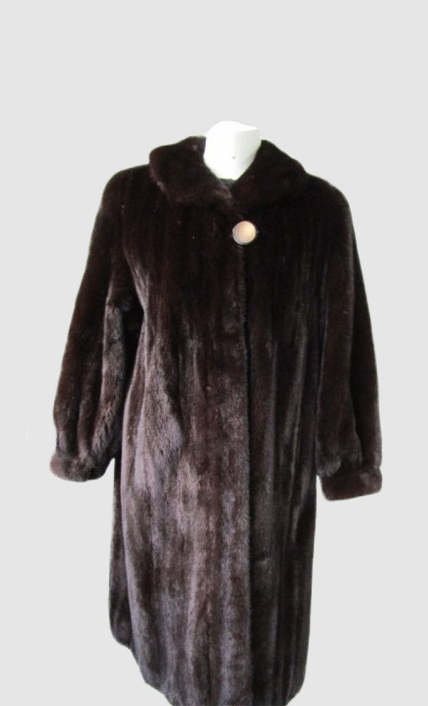 Mink Fur Coat Jacket SUPERB Dark Pastel Women's 10