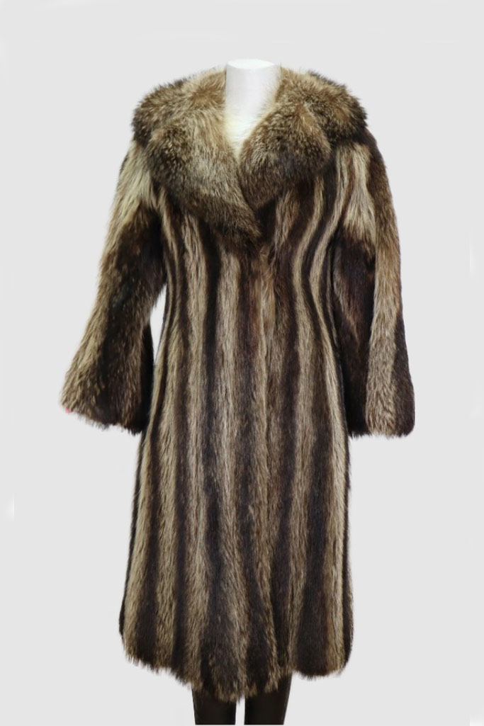 Raccoon Fur Coat Jacket VG+ Sz XS Women's