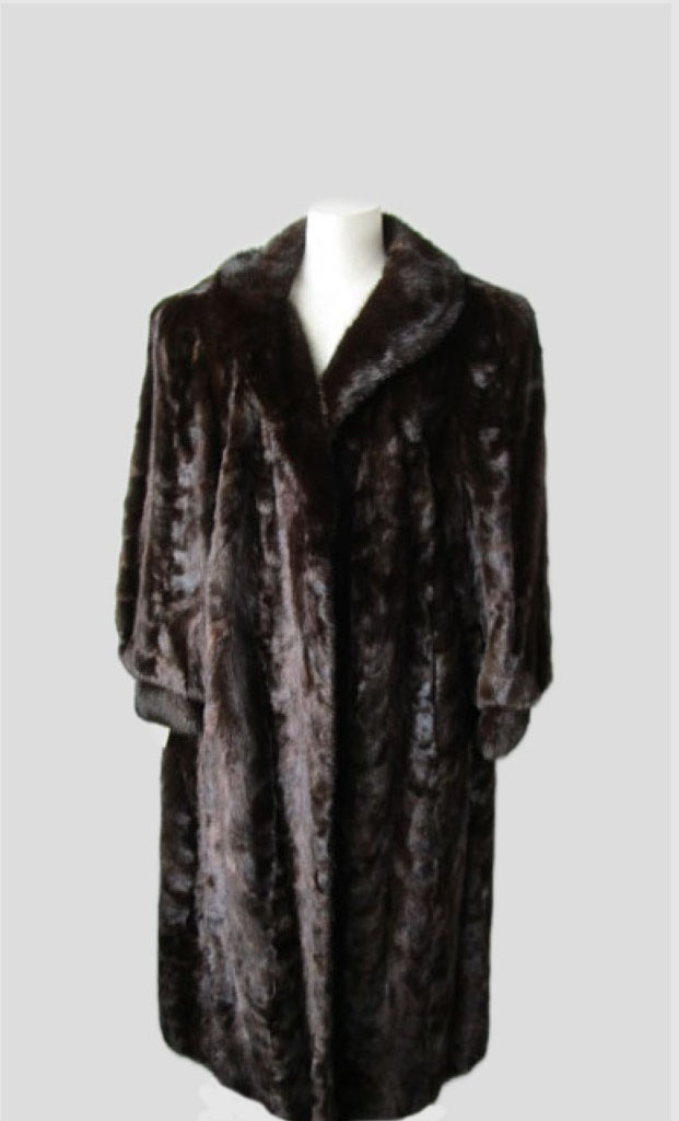 Mink Fur Coat Jacket Sz 10 MINT Natural Dark Ranch Women's