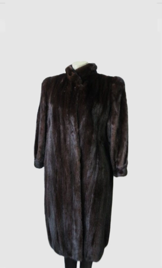 Mink Fur Coat SUPERB Dark Ranch Women's 12