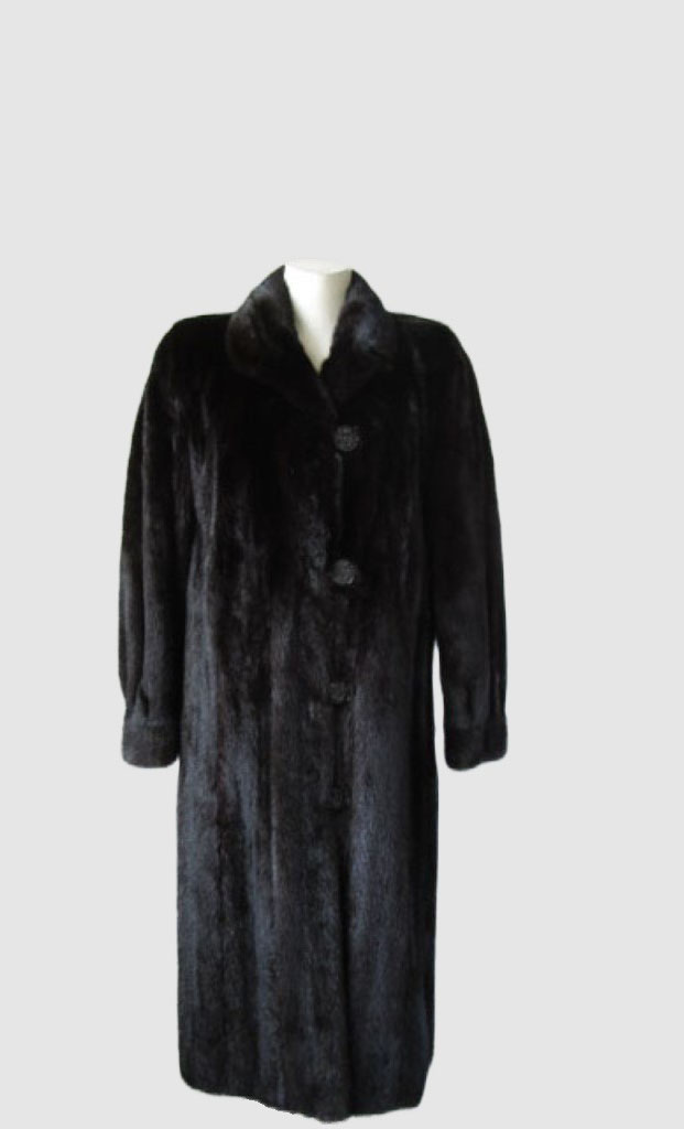 Black Mink Fur Coat Jacket Superb Women's 6