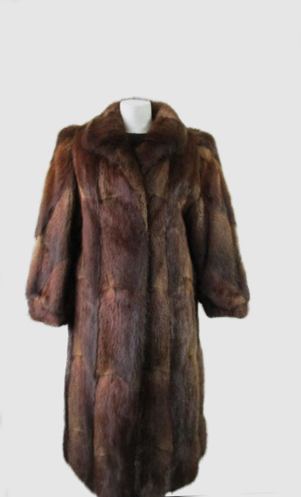 Muskrat Fur Coat MINT Sz 8 Women's