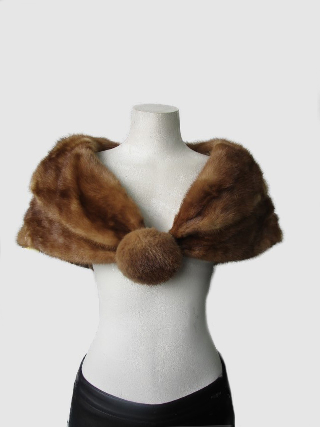 Mink Fur Cape Shawl Stole Wrap Cape MINT Wedding