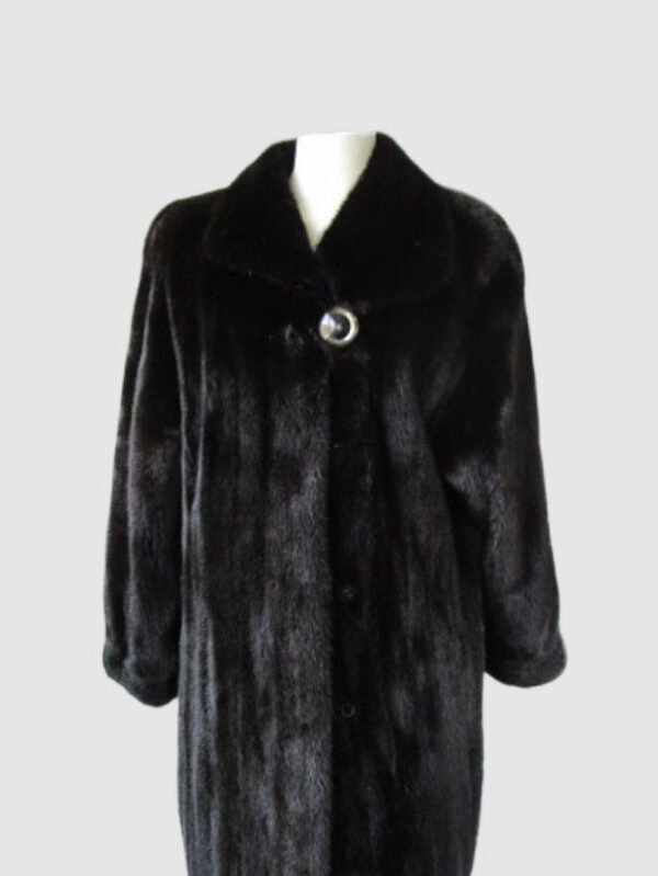 Black Mink Fur Coat Jacket SUPERB Sz 8 Women's