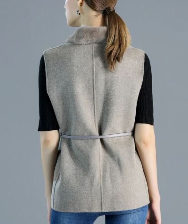Mink Fur Vest with Cashmere Wool - Image 3