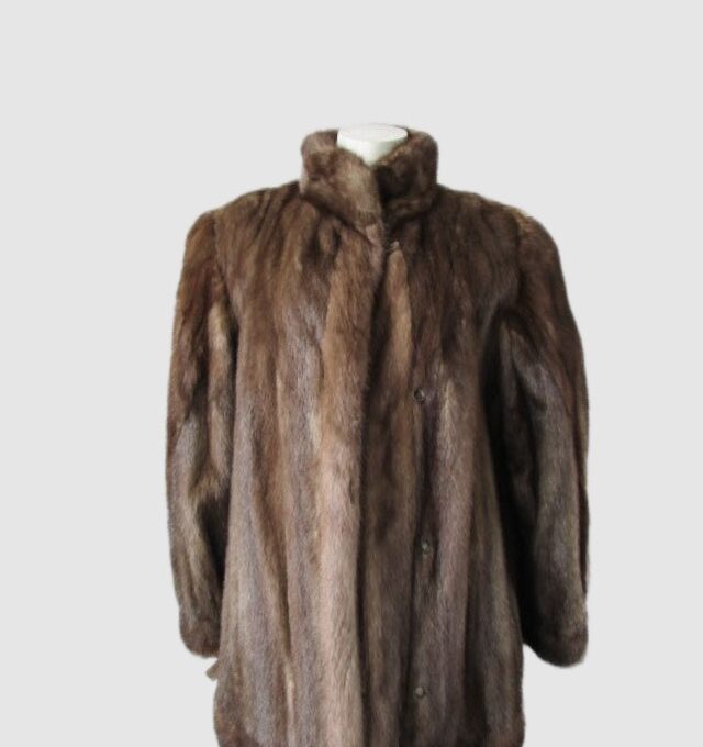 Women's Sz 10 MINT+ Blue Iris Mink Fur Coat Jacket