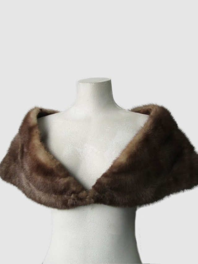 Mink Fur Collar Shawl Stole Wrap Cape MINT WEDDING