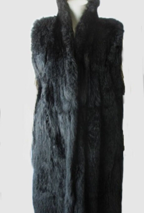Women's Sz 6 Black Opossum Fur Lining Vest SUPERB