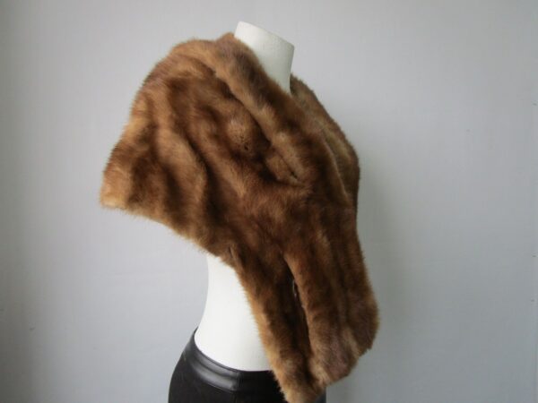 Women's Vintage MINT Mink Fur Shawl Stole Wrap Cape WEDDING Woman - Image 2