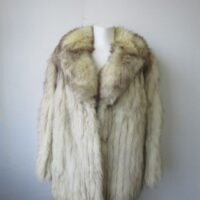 Women's Sz 8/10 Norwegian Blue Fox Fur Coat Jacket VG+