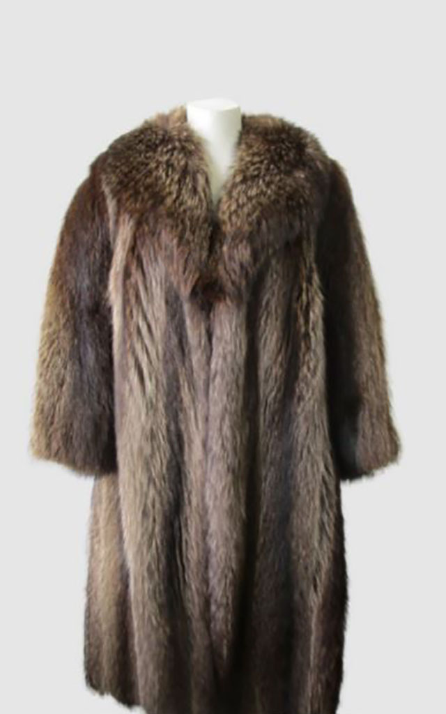 Raccoon Fur Coat Jacket MINT Sz 8 Women's
