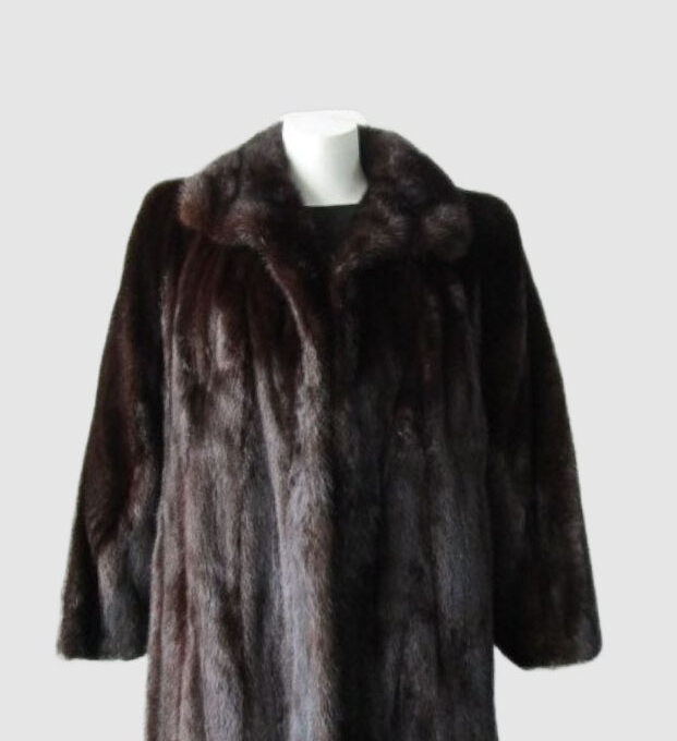 Women's Sz 10 Dark Ranch Mink Fur Coat Jacket Stroller MINT+