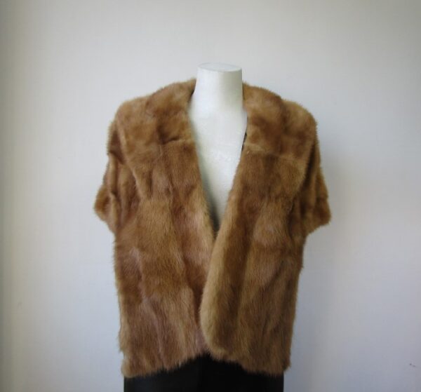 Women's Sz Medium Mink Fur Stole Cape Wrap MINT WEDDING Woman - Image 2