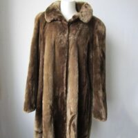 Women's Sz 10 MINT+ Sheared Beaver Fur Coat Jacket Stroller with Designs