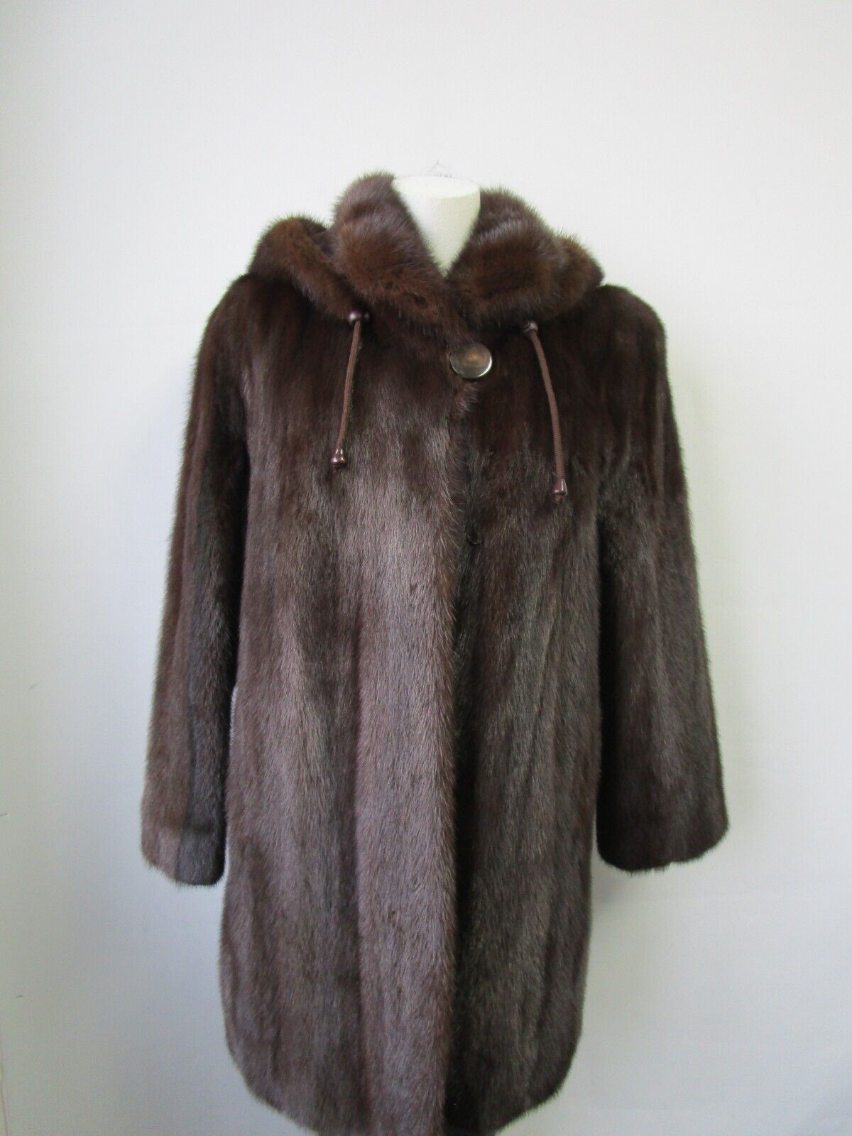 Women's Sz 8 Mink Fur Coat Jacket HOOD Woman Mint+ - Image 2
