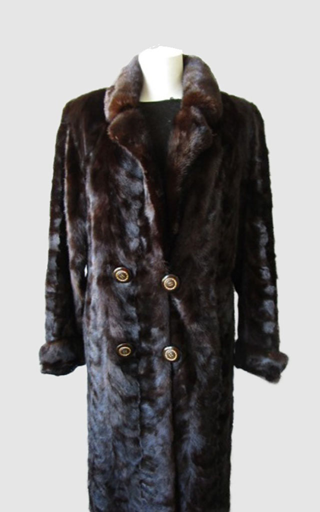 Mink Fur Coat Superb Dark Ranch Women's 10 M