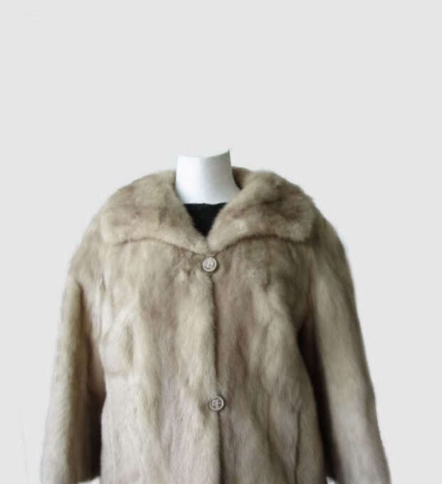 Women's Sz 6 Pearl Mink Fur Jacket Bolero Coat MINT+