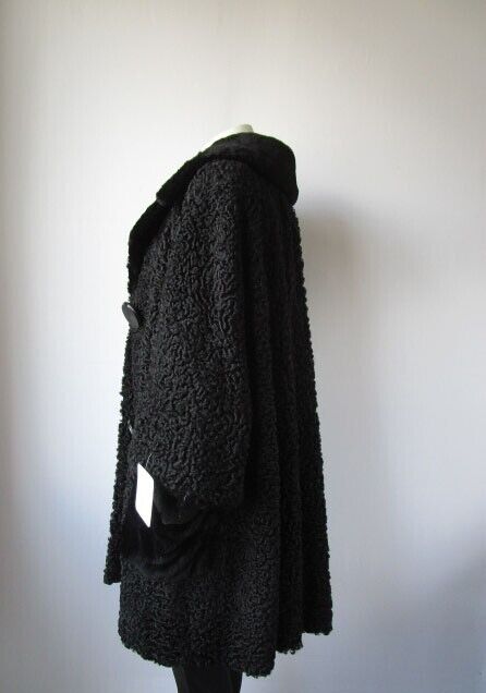 Black Persian Lamb Sheared Beaver Fur Coat MINT 12/14 - Image 3