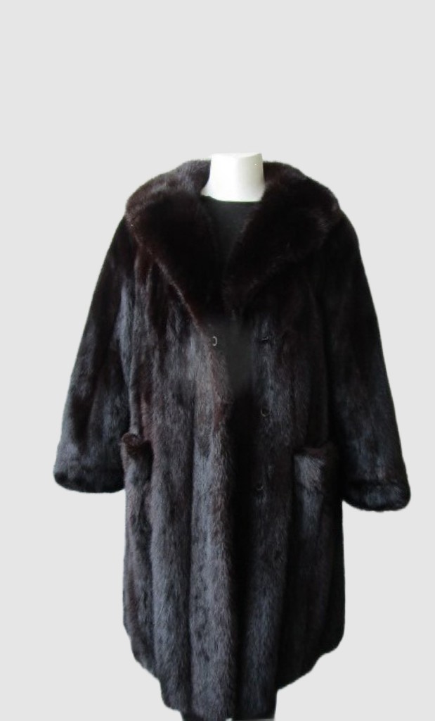 Mink Fur Coat Jacket MINT+ Sz 8 Dark Ranch Women's