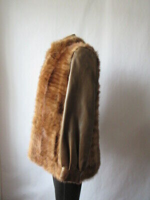 Mink Fur Jacket with Leather Coat MINT+ Sz 8 - Image 5