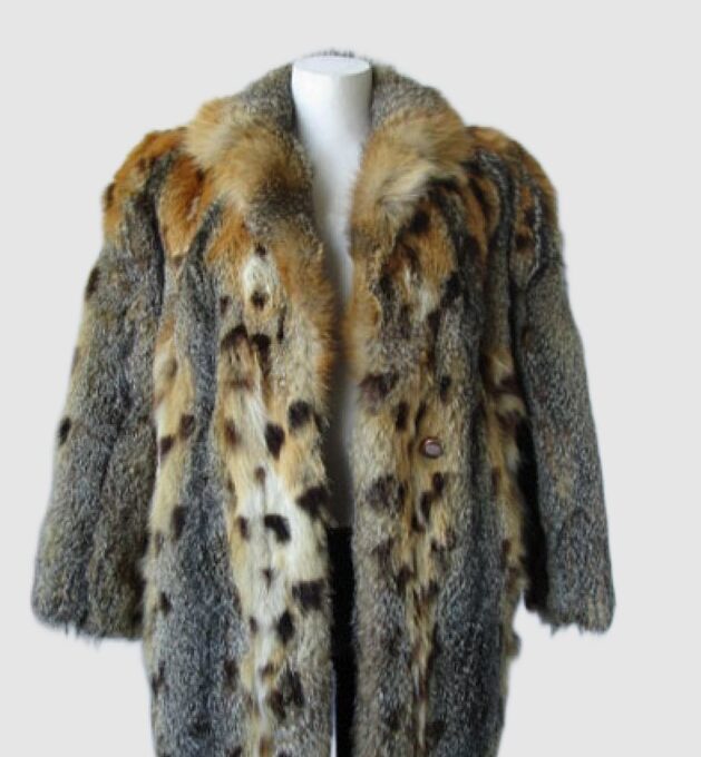 Women's Sz 10 American Grey Fox Fur Coat Jacket MINT