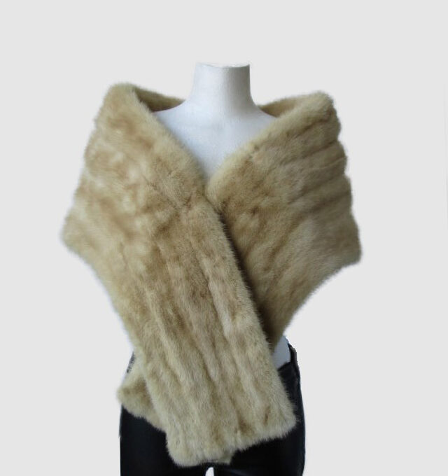 Women's Pearl Mink Fur Shawl Stole Wrap Cape MINT