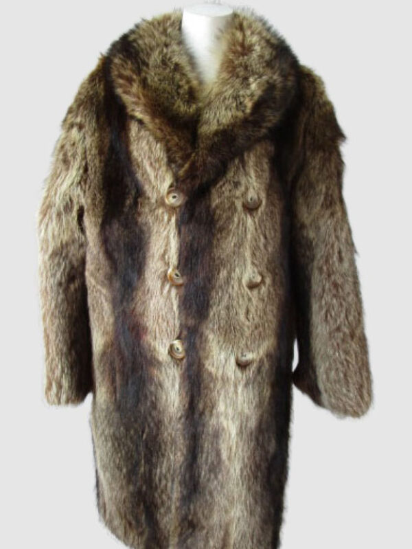 Men's Sz 40 / 42 Raccoon Fur Coat Jacket MINT MEN