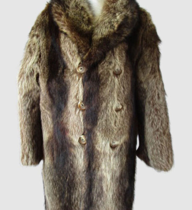 Men's Sz 40 / 42 Raccoon Fur Coat Jacket MINT MEN