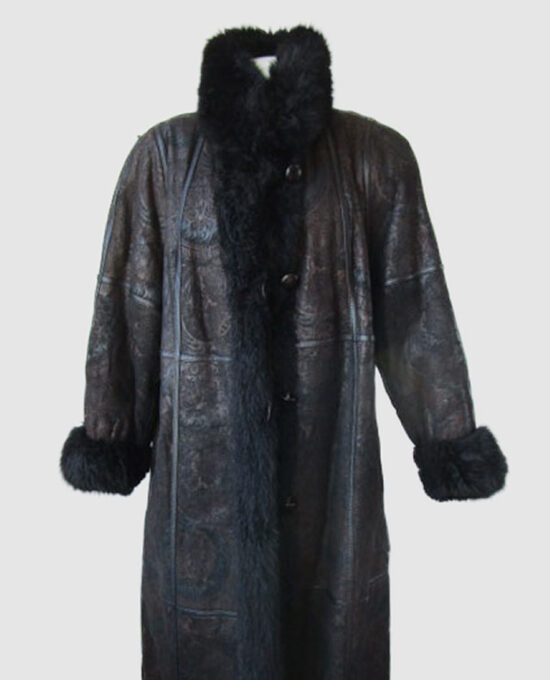 Women's Reversible Leather Opossum Fur Coat Raincoat Sz 12 MINT+