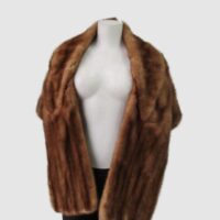 Women's Real Mink Fur Stole Cape Wrap MINT+
